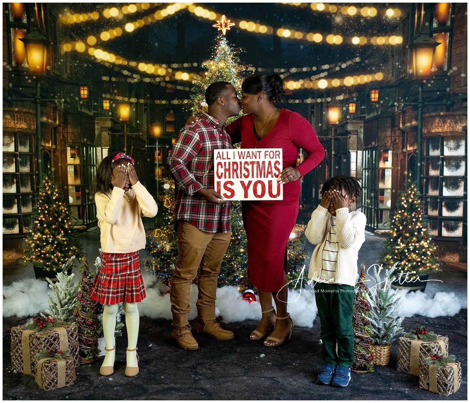 Weihnachtsbaumkulisse Festliche Nachtstraße Weihnachtskulisse MRR10-42