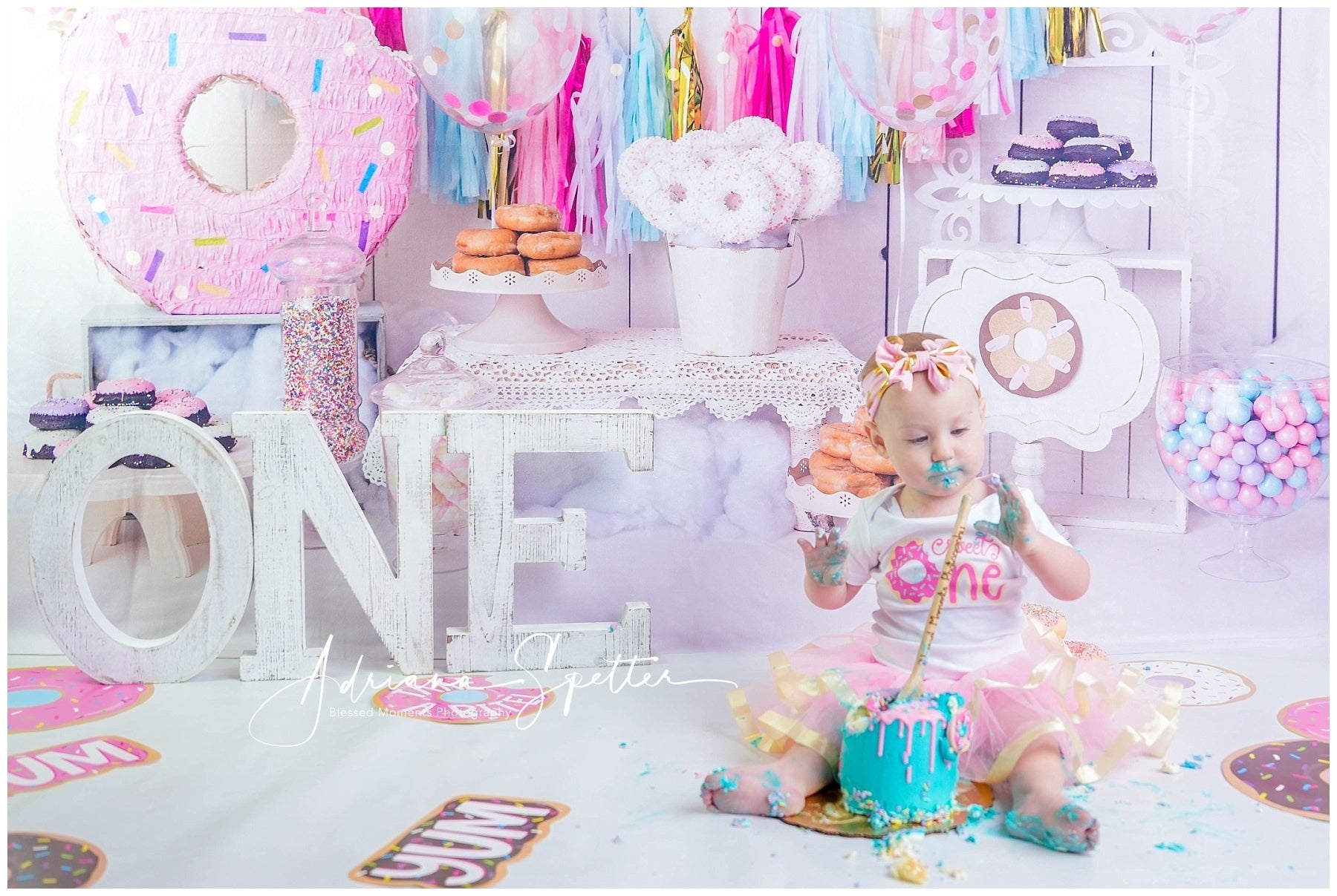 Geburtstagskulisse Donut-Mottoparty Kuchen-Smash-Kulisse MRR10-30