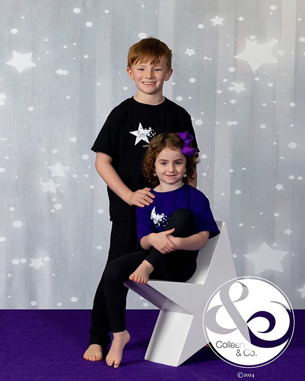 Glänzende graue Sterne Glitter Fotostudio Hintergrund GC-105