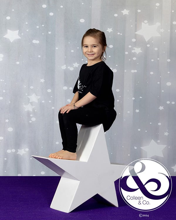 Glänzende graue Sterne Glitter Fotostudio Hintergrund GC-105