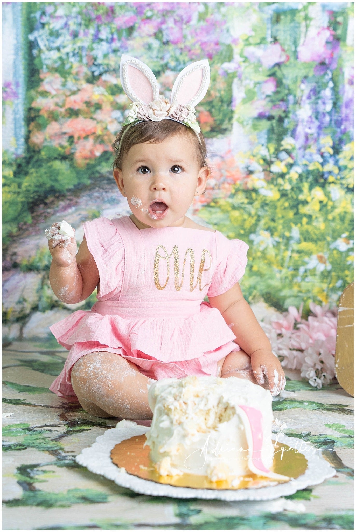 Neugeborenen-Hintergrund Blumengarten Weißer Zaun Kinder-Fotohintergrund MRR10-20