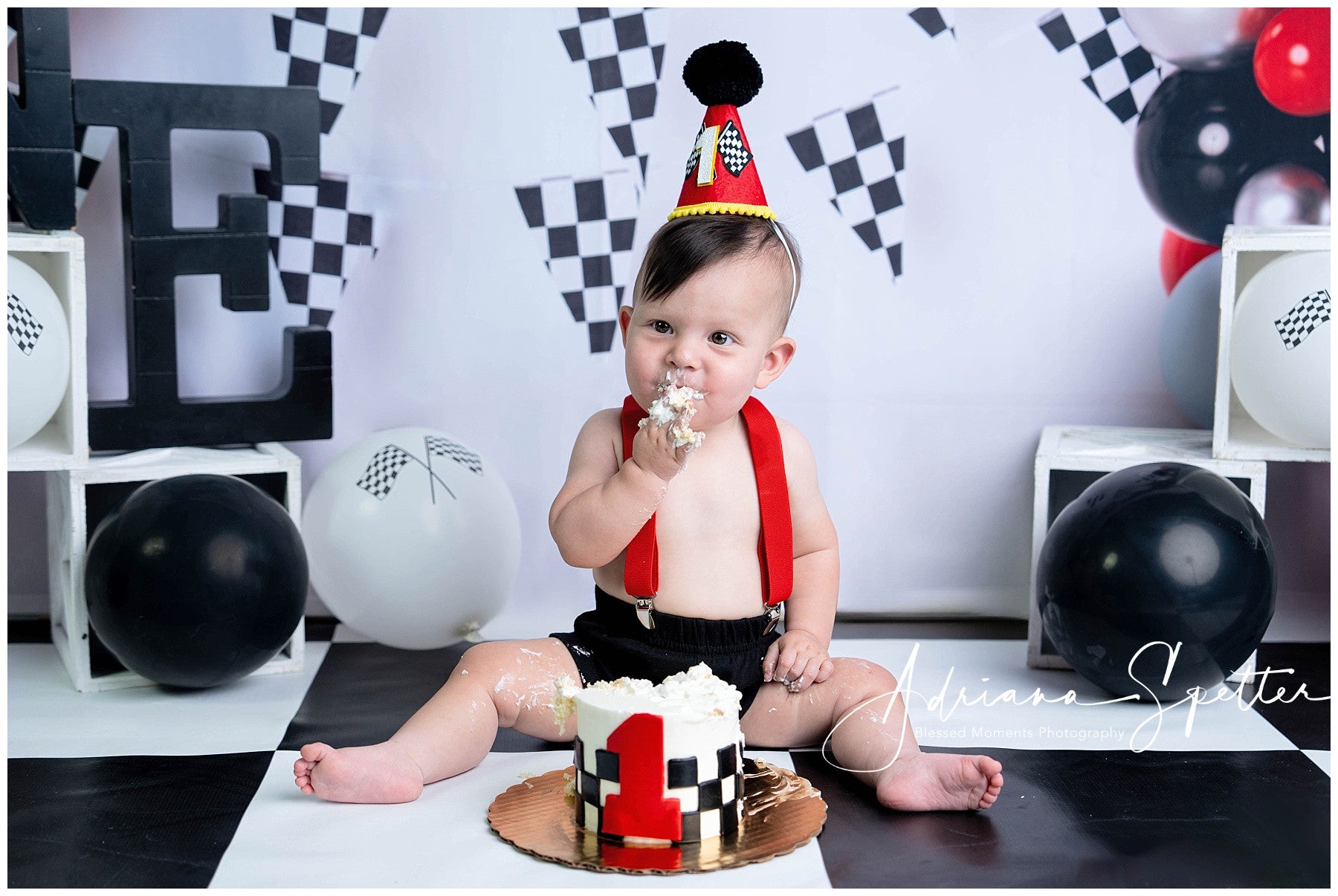 Cake Smash-Hintergründe Rennwagen Ballonbogen Geburtstag-Hintergrund MRR10-21