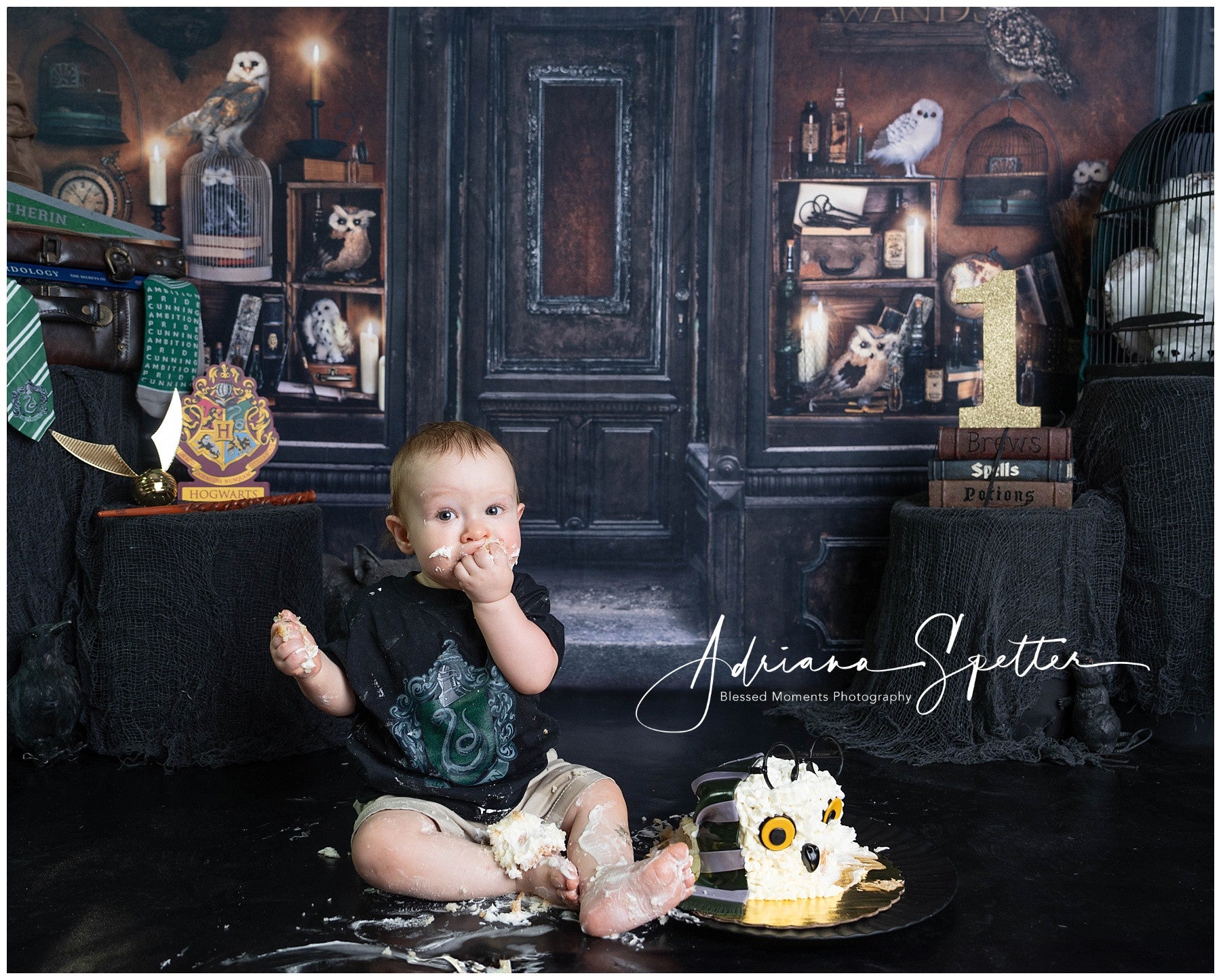 Halloween-Hintergrund Magischer Zauberer Schaufenster Halloween-Fotohintergrund MRR10-23