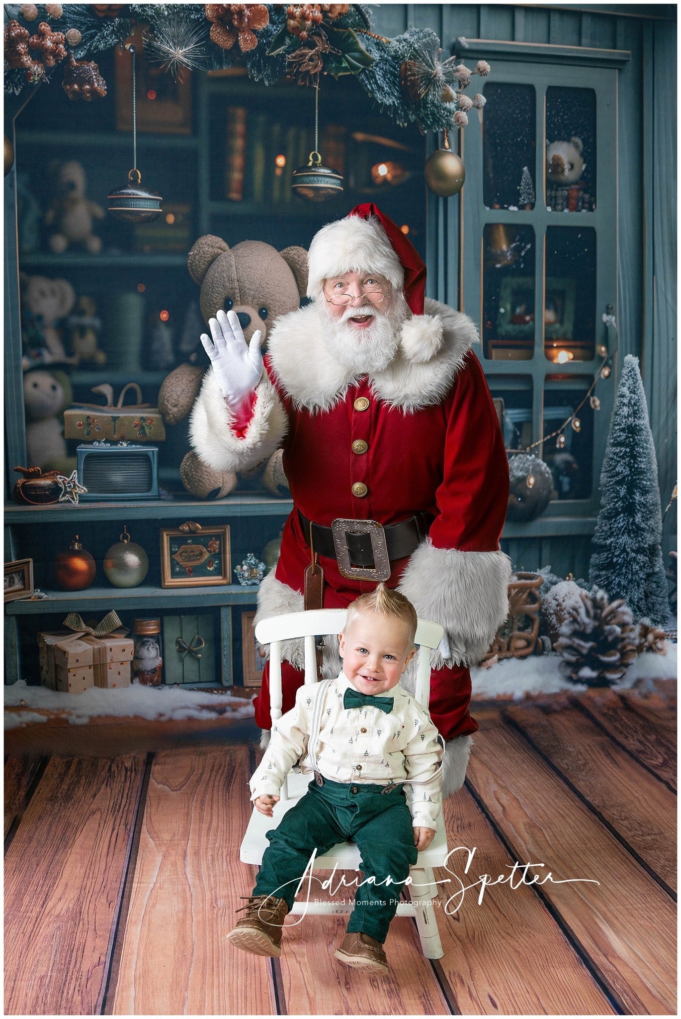 Weihnachtsfoto-Fotohintergrund Teddybär Weihnachtsschaufenster Weihnachtshintergründe MRR9-130