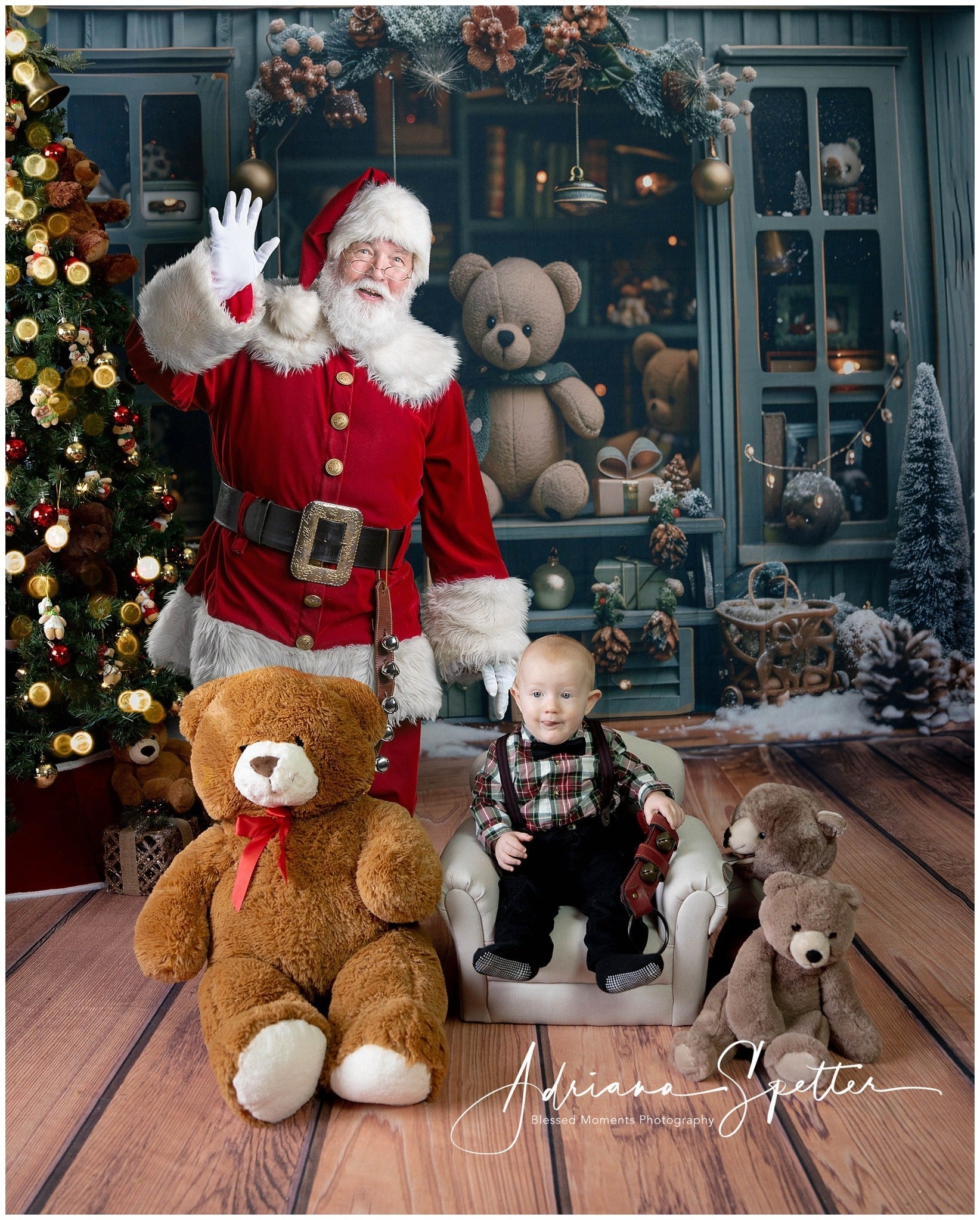 Weihnachtsfoto-Fotohintergrund Teddybär Weihnachtsschaufenster Weihnachtshintergründe MRR9-130