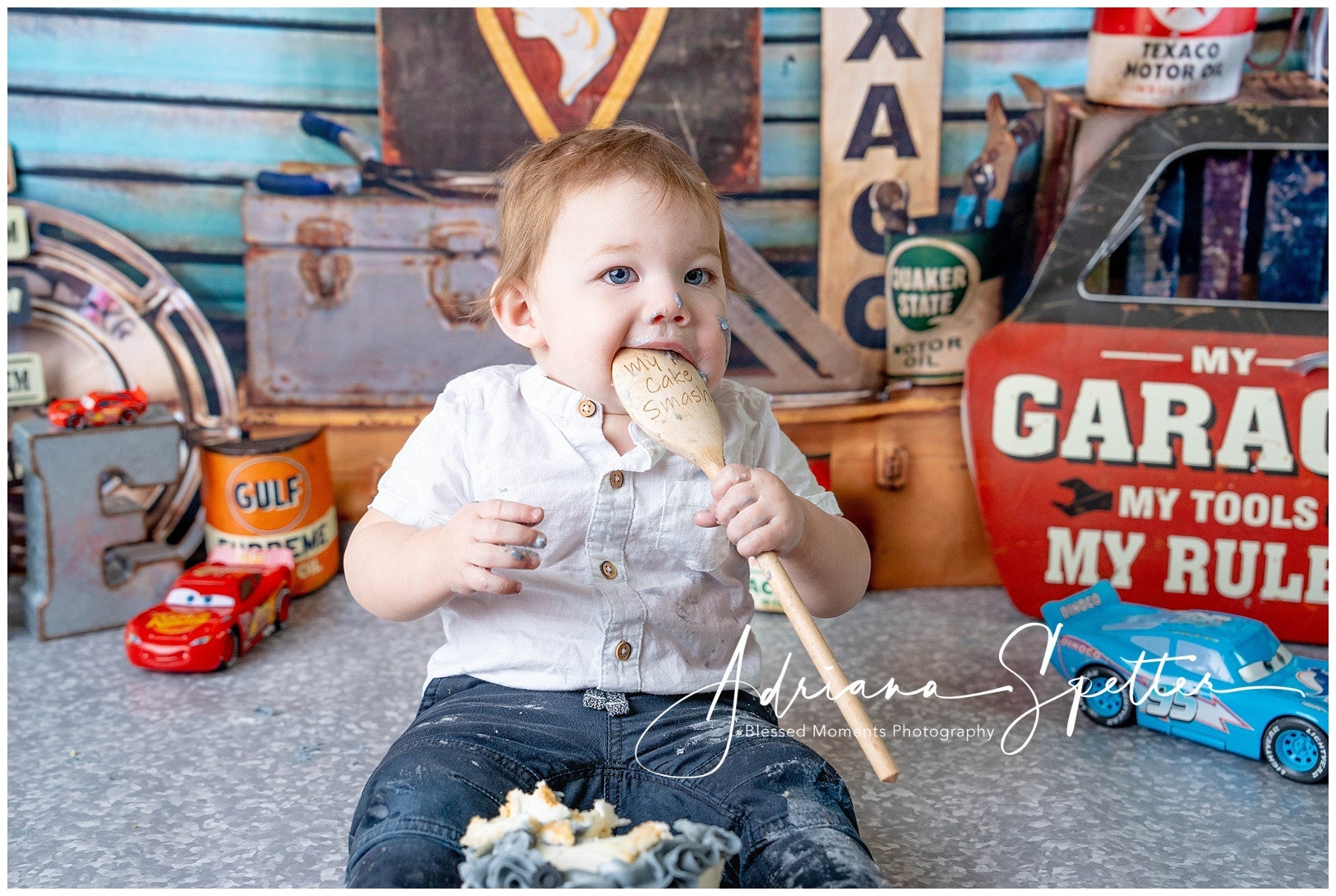 Neugeborenen-Fotografie-Fotohintergrund Vintage-Garage Straßenschilder Kinderhintergrund MRR9-127