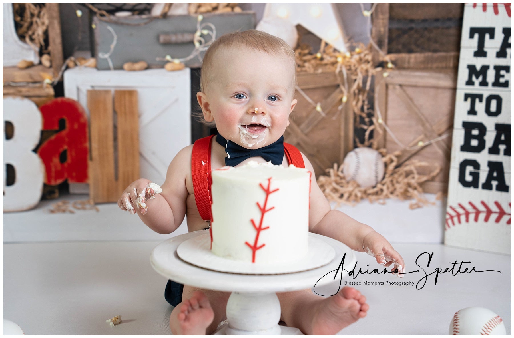 Fotohintergrund für den 1. Geburtstag Baseball-Rookie-Feier Cake Smash-Fotohintergrund MRR9-117