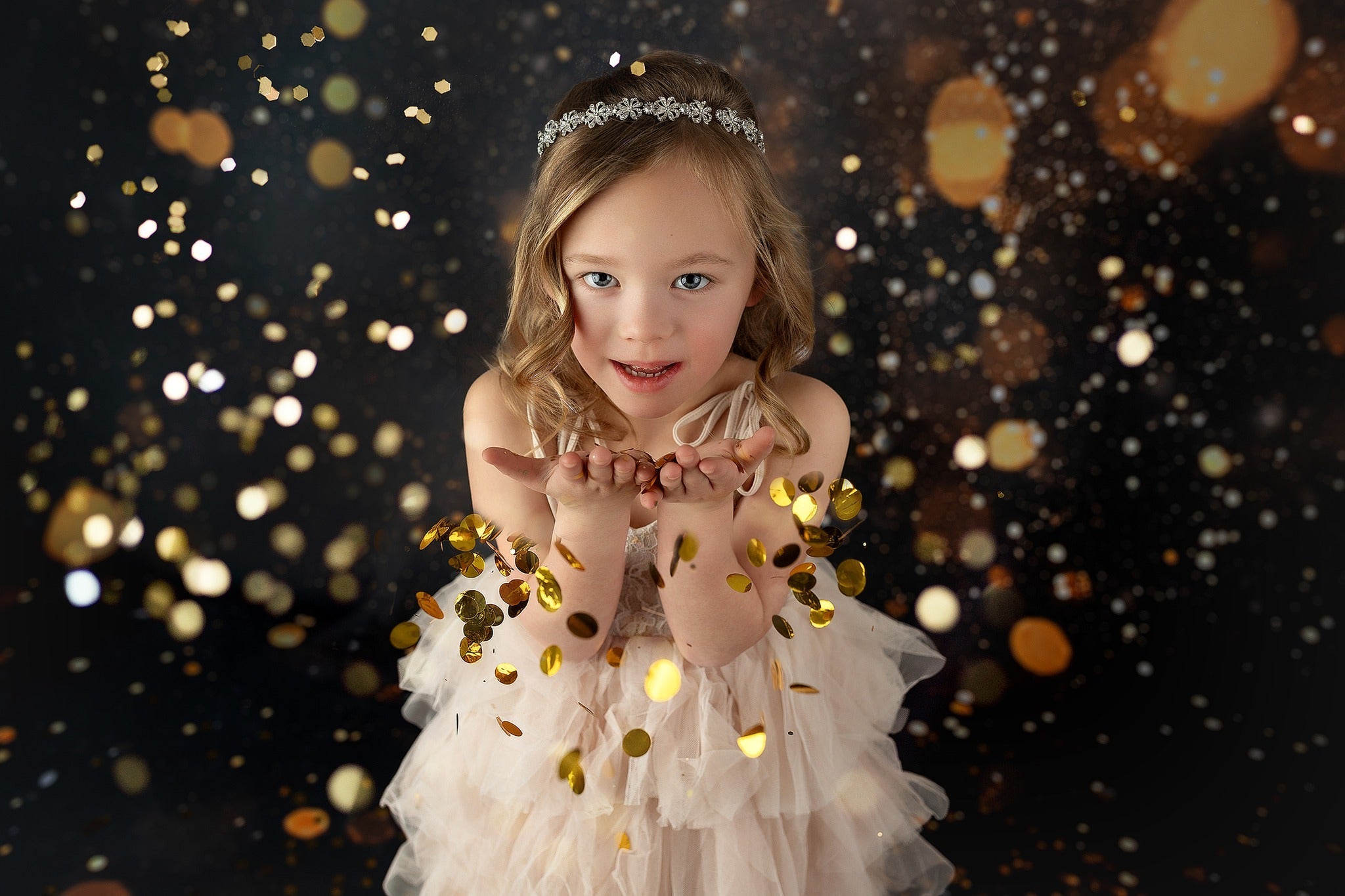 Glitzer-Bokeh-Fotohintergrund Golden funkelnde Glitzerlichter Bokeh-Fotohintergrund MRR9-54