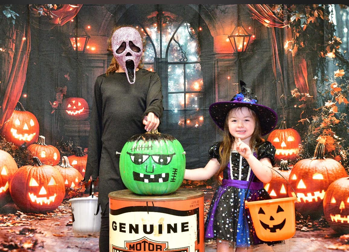 Halloween Glühende Kürbislaternen Hintergrund RR8-372