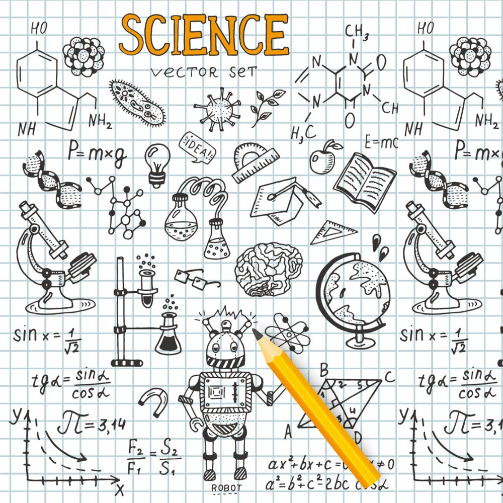 Zurück zu Schule Wissenschaft Notebook Fotografie Hintergrund BRP7-30