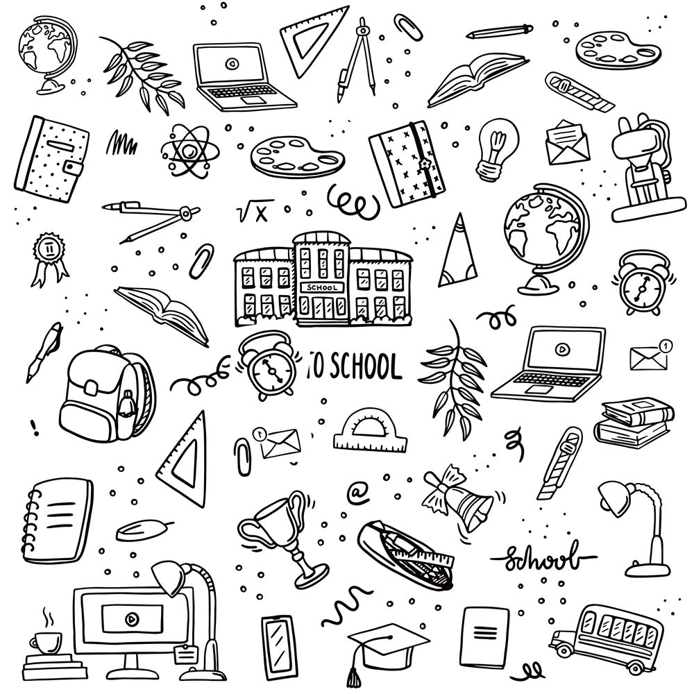 Back to School Supplies Fotografie Hintergrund BRP7-10