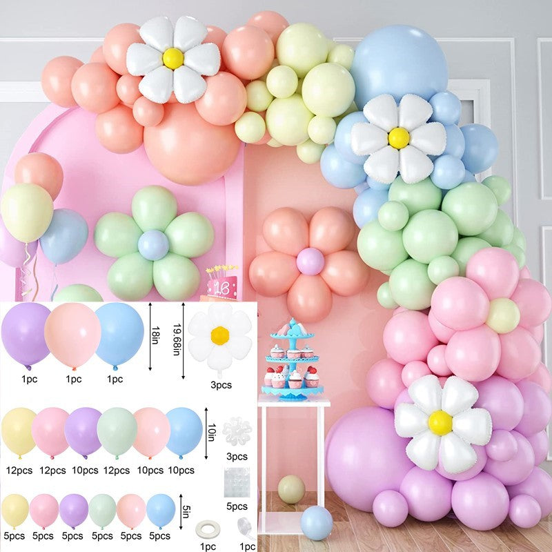 Bunte Macaron Gänseblümchen Ballonkette BA23