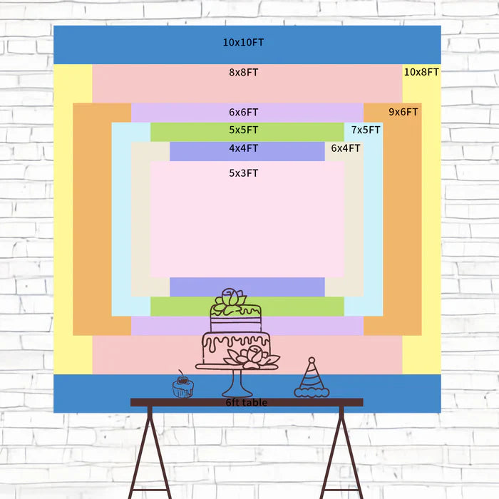 Custom Birthday Backdrops Happy 3rd Ballon Backdrop BRP2-237