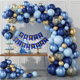 Blaue Metallic Ballonkette Geburtstag Party Dekoration BA9