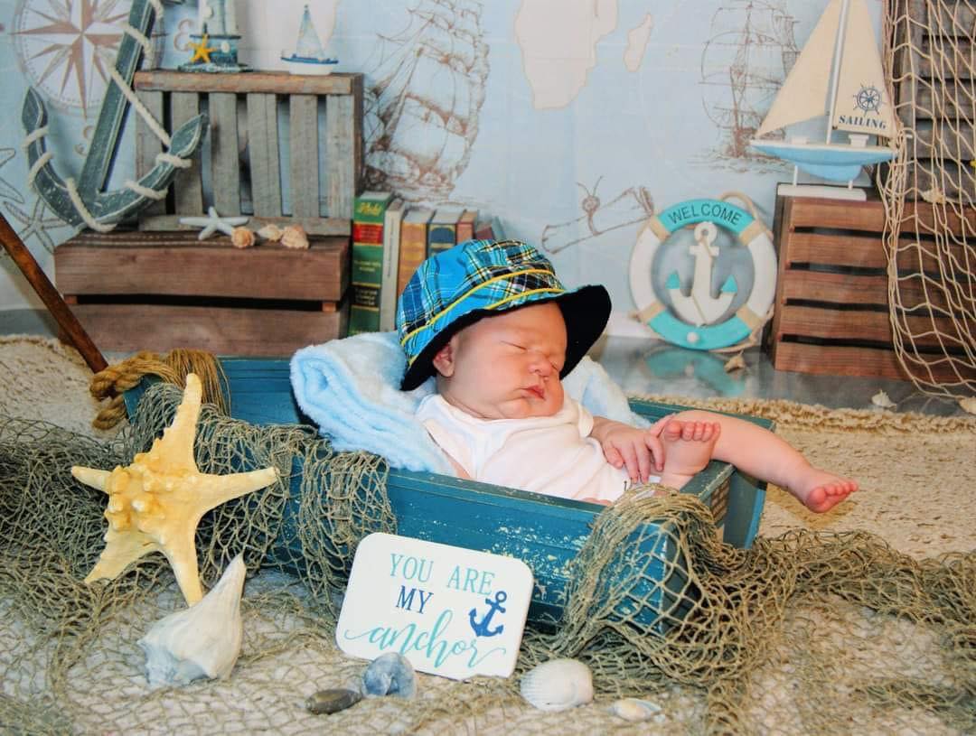 Neugeborenen-Fotohintergrund Seekarte Schiffe Steuerrad-Dekoration Kinder-Fotohintergrund MRR9-82