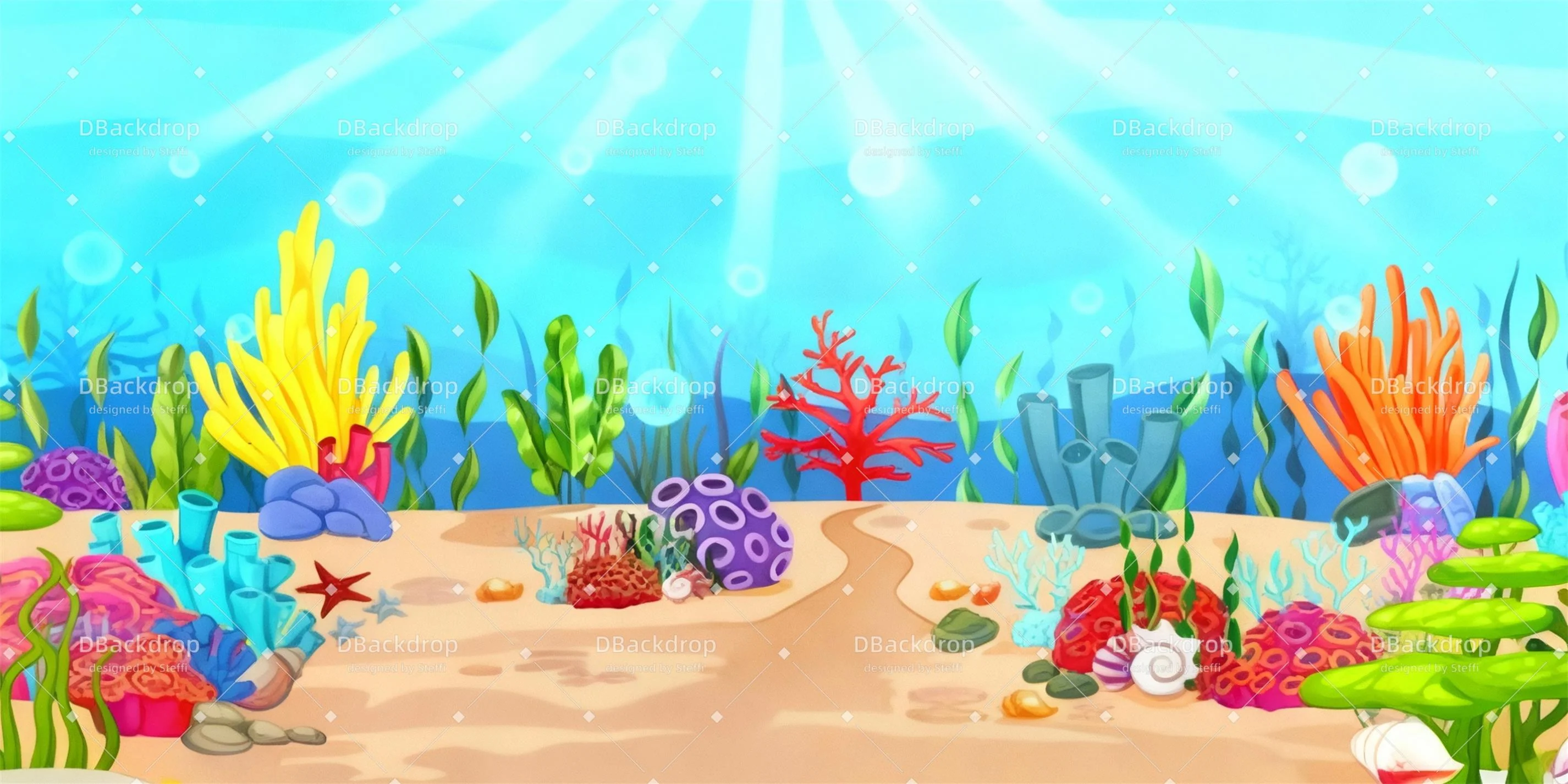 Kirchenbühnenhintergründe „Unterwasserwelt“ Schulaufführungshintergrund CSH59-T86