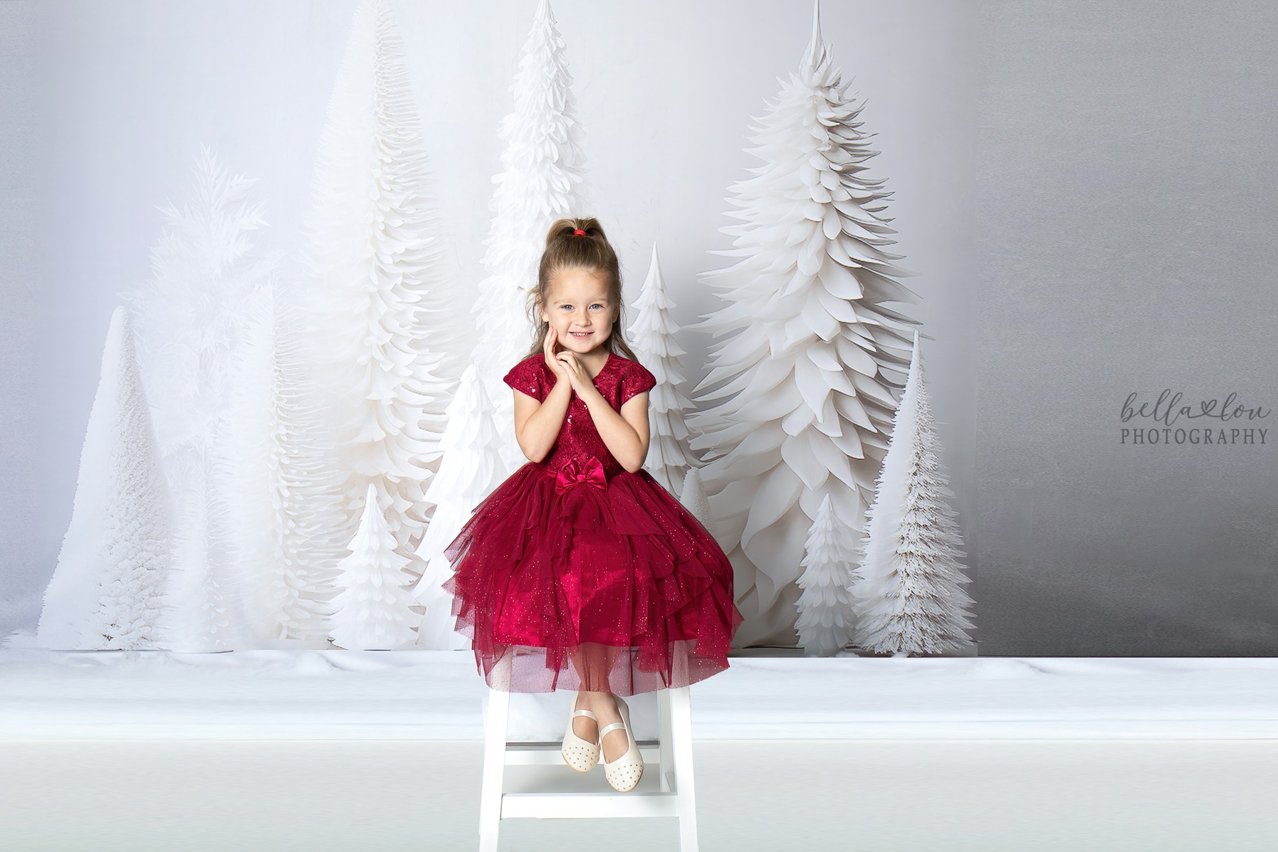 Weißer Weihnachtsbaum Fotohintergrund RR7-734