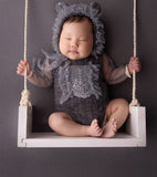 Neugeborenes Baby Cute Knit Lace Flower Set (mit passendem Kopfstück) CL1