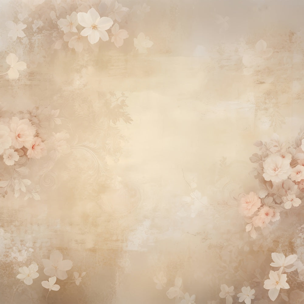 Porträt Backdrop Blumendekor Beige Wand Backdrop BRP-11-635