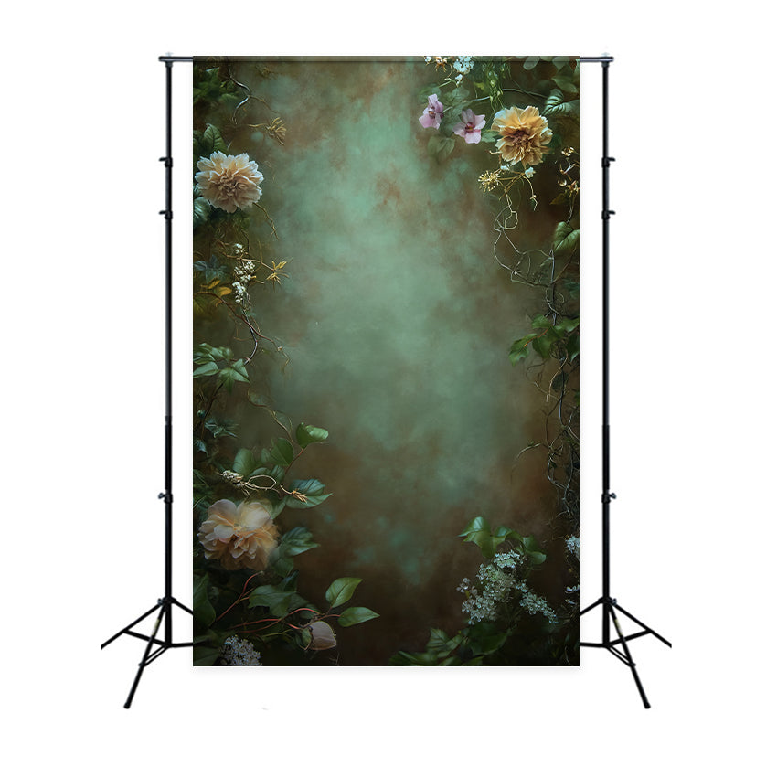 Backdrop Portrait Vintage Grüne Rebe Wandhintergrund BRP-11-636