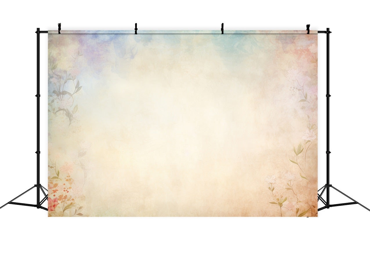 Porträt-Studio-Hintergrund Beige Blumen-Wandhintergrund BRP-11-637