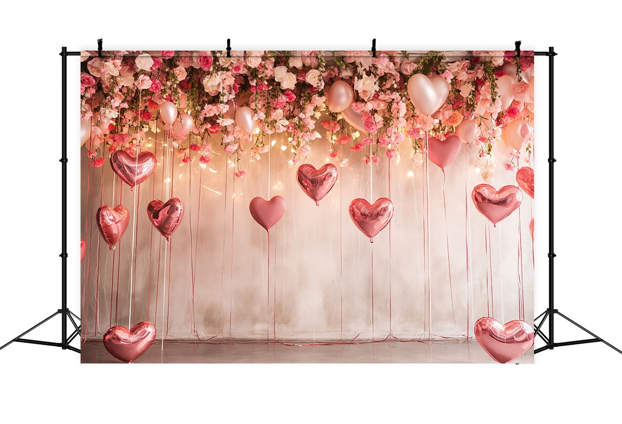 Valentinstag Backdrop Ideen Romantisch Floral Ballon Glow Backdrop BRP1-108