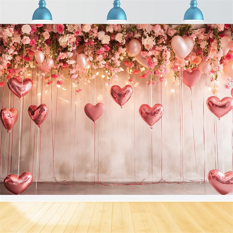 Valentinstag Backdrop Ideen Romantisch Floral Ballon Glow Backdrop BRP1-108