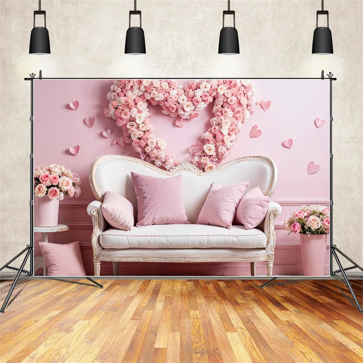 Valentine Thema Hintergrund Sofa Rosa Rose Kranz Hintergrund BRP1-127