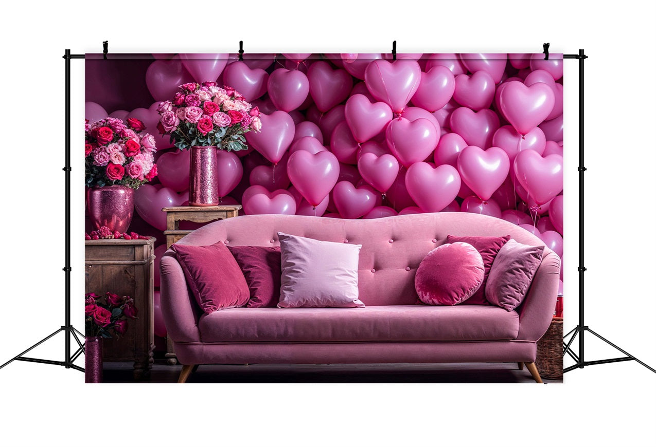 Valentinstag Backdrop Ideen Liebe Couch Herz Luftballons Backdrop BRP1-142