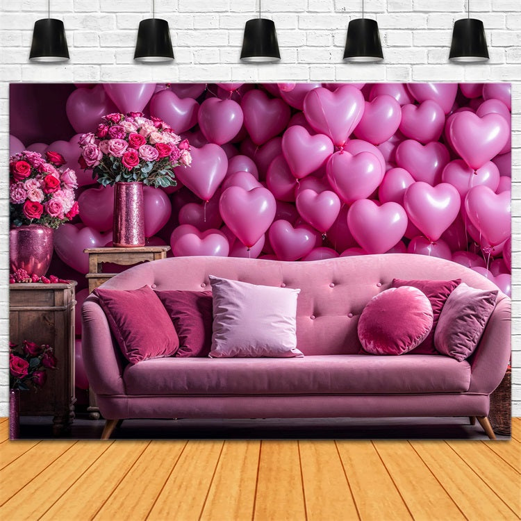 Valentinstag Backdrop Ideen Liebe Couch Herz Luftballons Backdrop BRP1-142