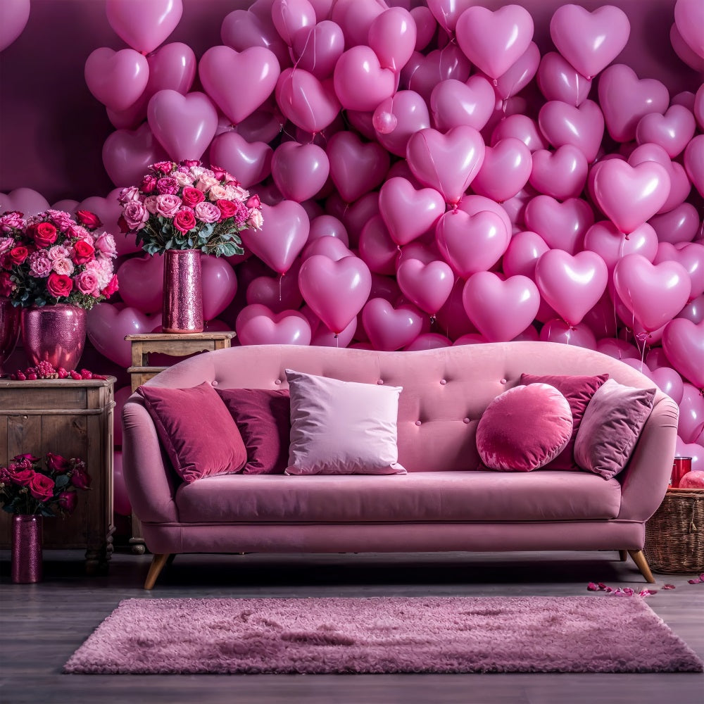 Valentinstag Backdrop Ideen Liebe Couch Herz Luftballons Backdrop BRP1-142