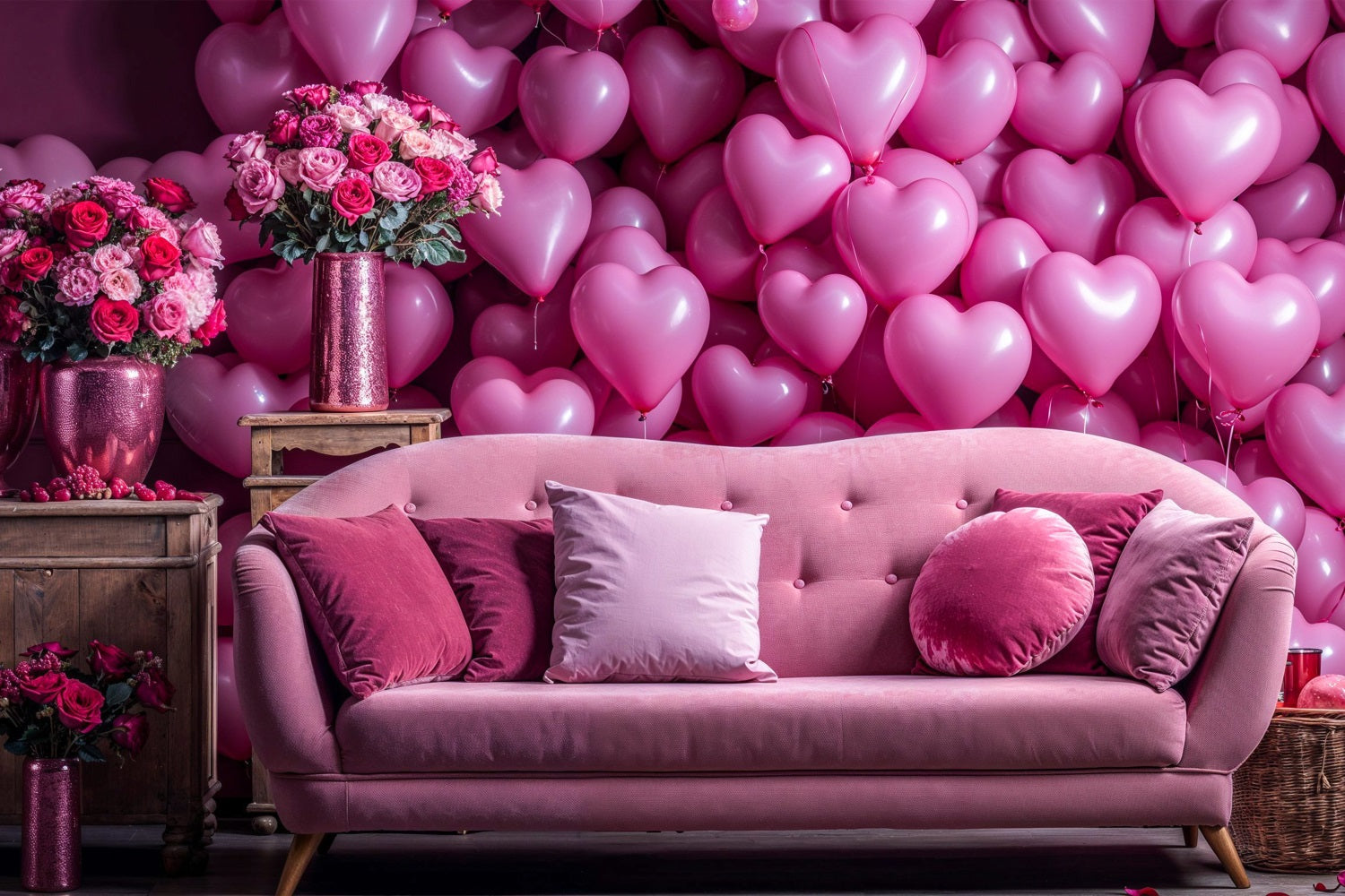 Valentinstag Backdrop Ideen Liebe Couch Herz Luftballons Backdrop BRP1-142