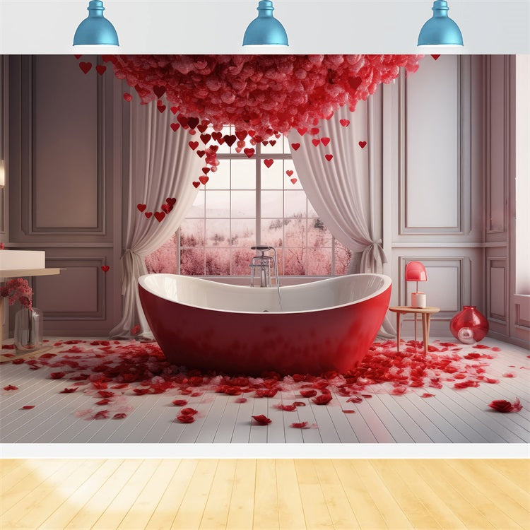 Valentinsparty Backdrop Rote Rose Bad Szene Hintergrund BRP1-145