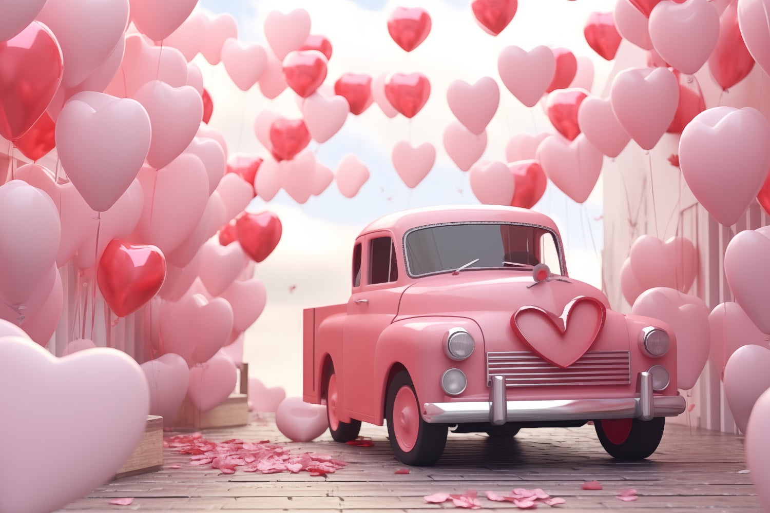 Backdrop Valentinstag Herz Ballon Liebe-Thema LKW Hintergrund BRP1-154