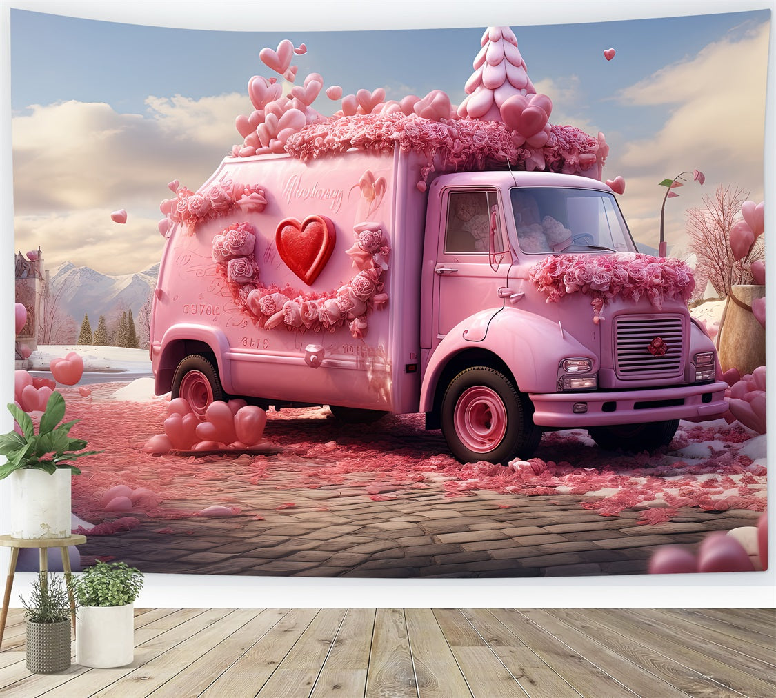 Hintergrund für Valentinstag Rosa Blumen LKW-Szene Hintergrund BRP1-155