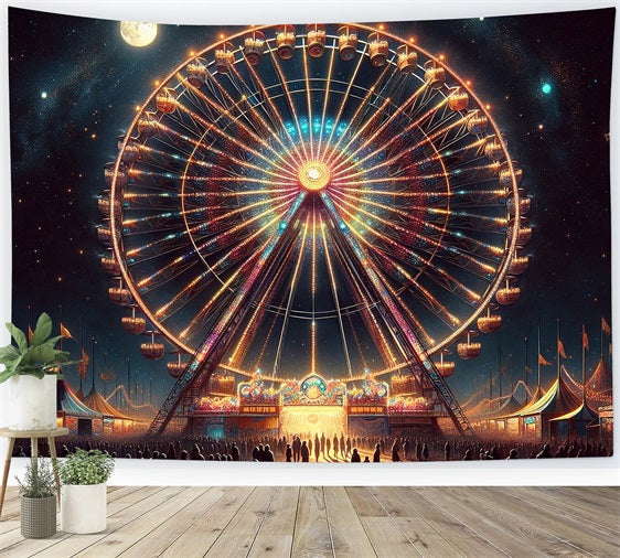 Backdrop Karneval Thema Starlit Riesenrad Nacht Backdrop BRP1-202