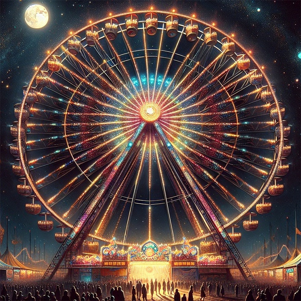 Backdrop Karneval Thema Starlit Riesenrad Nacht Backdrop BRP1-202