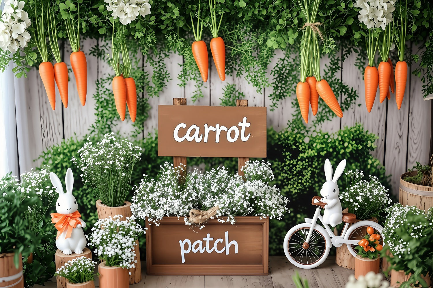Ostern Backdrops Fotos Karotte Patch Greenery Einstellung Backdrop BRP1-215