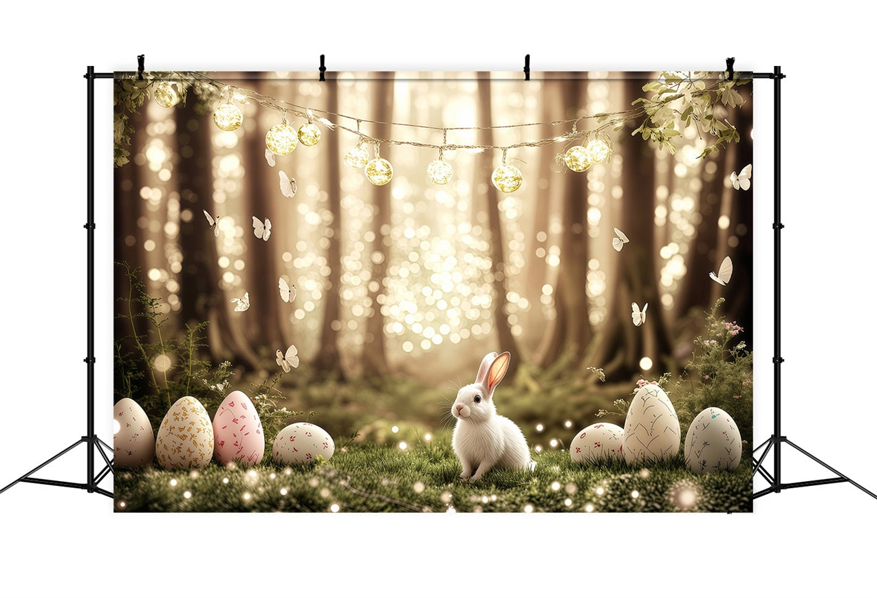 Ostern Fotohintergrund verträumter Hase funkelnder Waldhintergrund BRP1-219