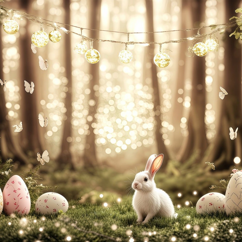 Ostern Fotohintergrund verträumter Hase funkelnder Waldhintergrund BRP1-219