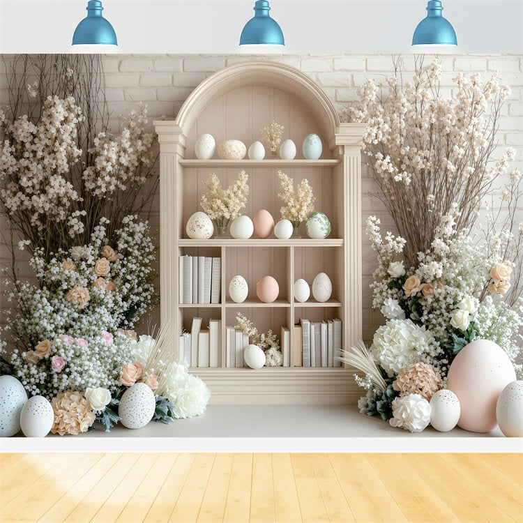 Ostern Backdrops Bilder Floral Dekor Bücherregal Eier Backdrop BRP1-223