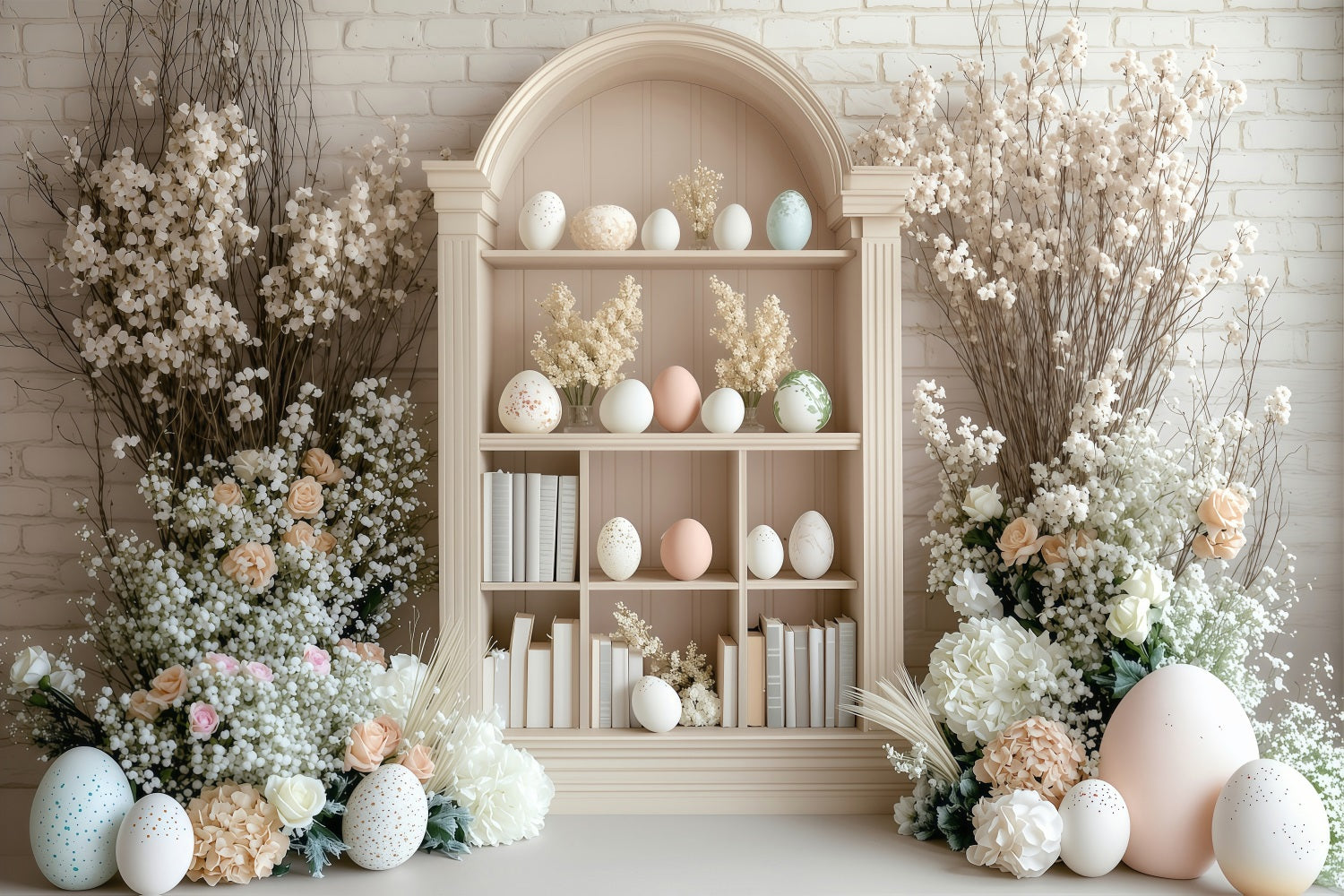 Ostern Backdrops Bilder Floral Dekor Bücherregal Eier Backdrop BRP1-223
