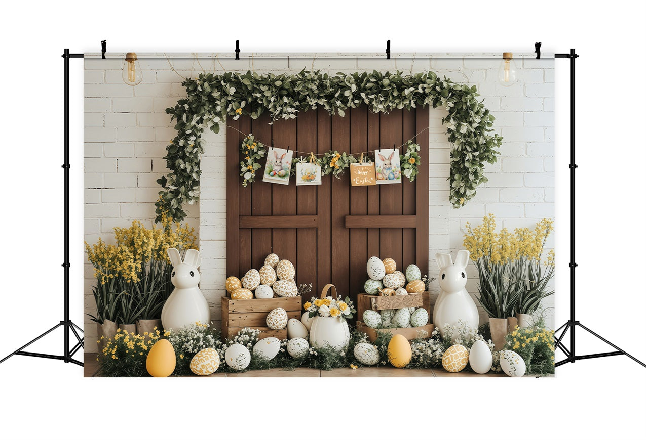 Backdrop Ostern Frühling Greenery Hase Ostern Dekor Backdrop BRP1-228