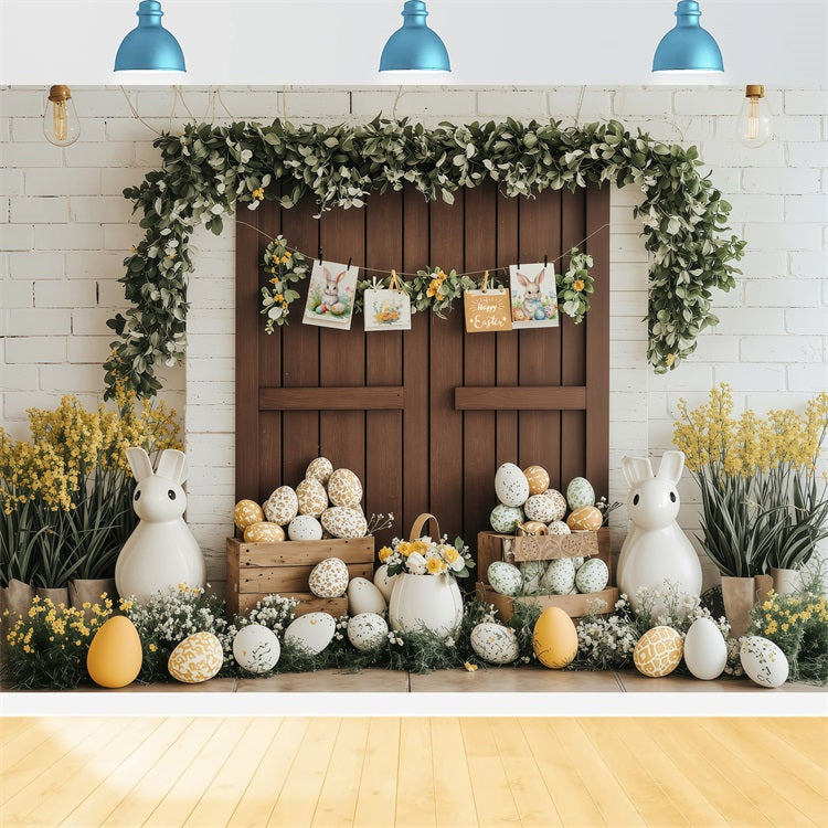 Backdrop Ostern Frühling Greenery Hase Ostern Dekor Backdrop BRP1-228