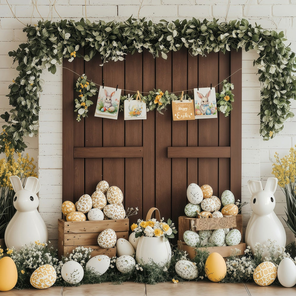 Backdrop Ostern Frühling Greenery Hase Ostern Dekor Backdrop BRP1-228