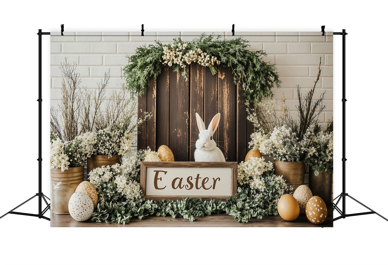 Fotohintergrund Ostern Holzhase Tischblumenhintergrund BRP1-229