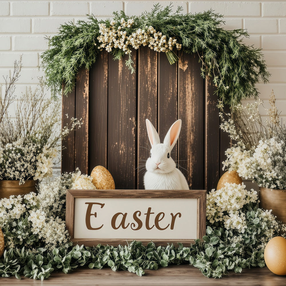 Fotohintergrund Ostern Holzhase Tischblumenhintergrund BRP1-229