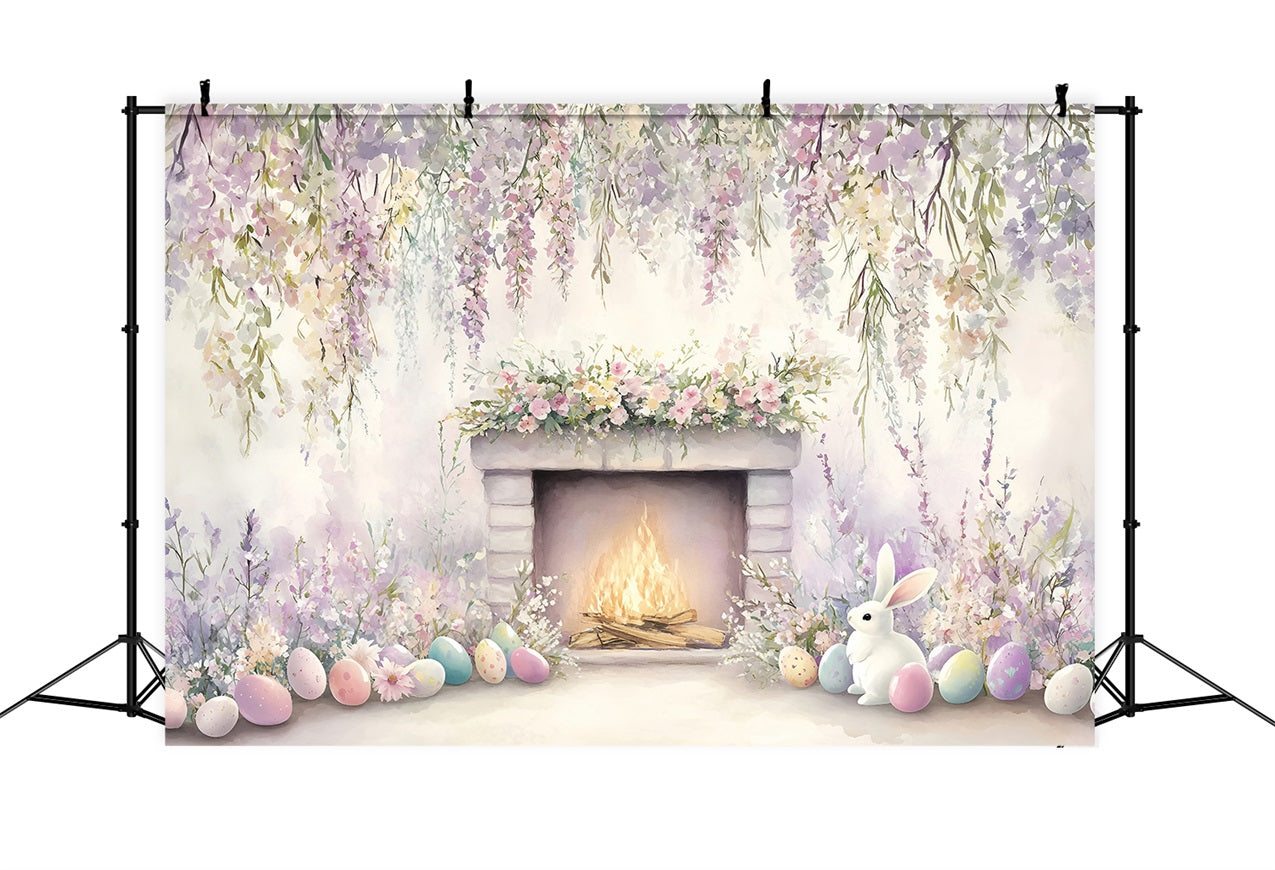 Ostern Backdrop Bilder Pastell Hase Kamin Backdrop BRP1-240