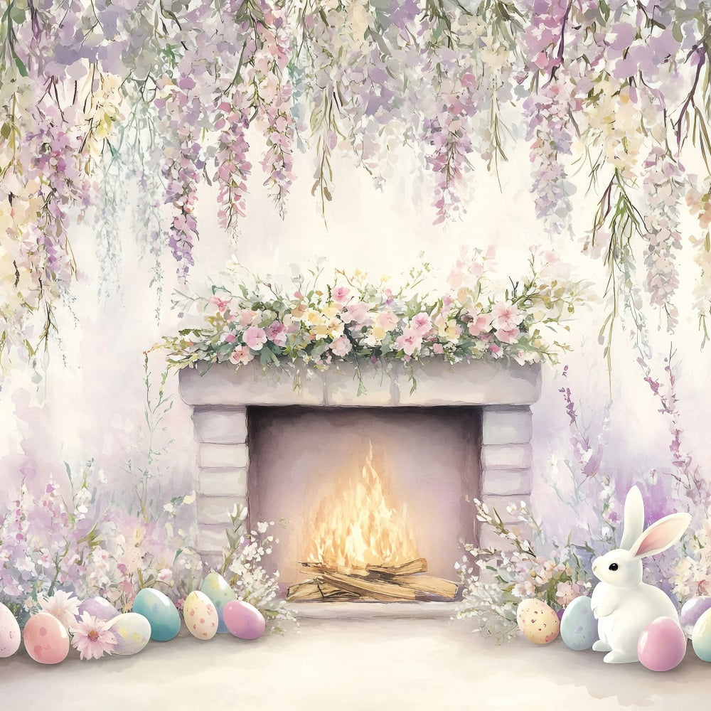 Ostern Backdrop Bilder Pastell Hase Kamin Backdrop BRP1-240