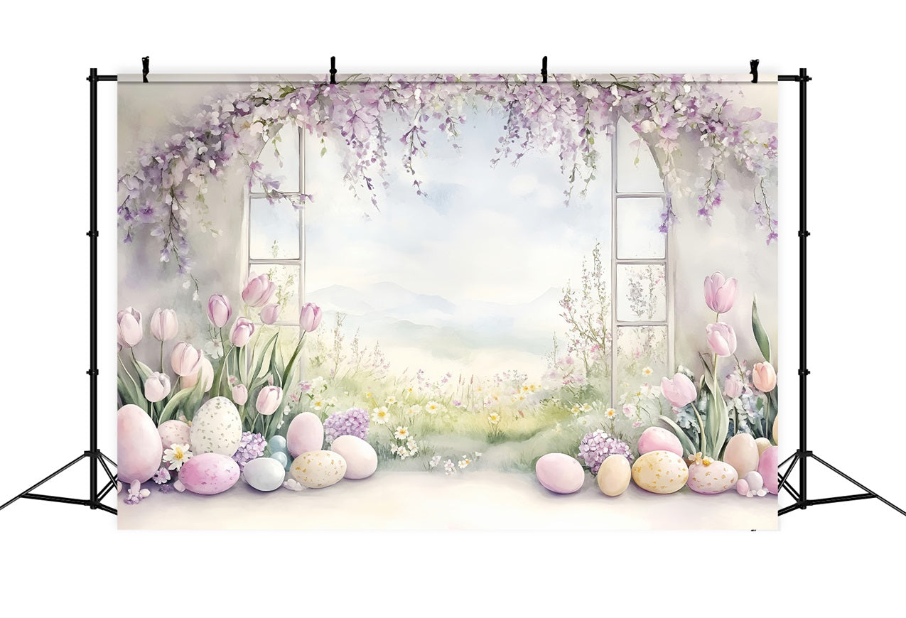 Fotoshooting Ostern Backdrop Pastell Tulpen Ei Backdrop BRP1-241